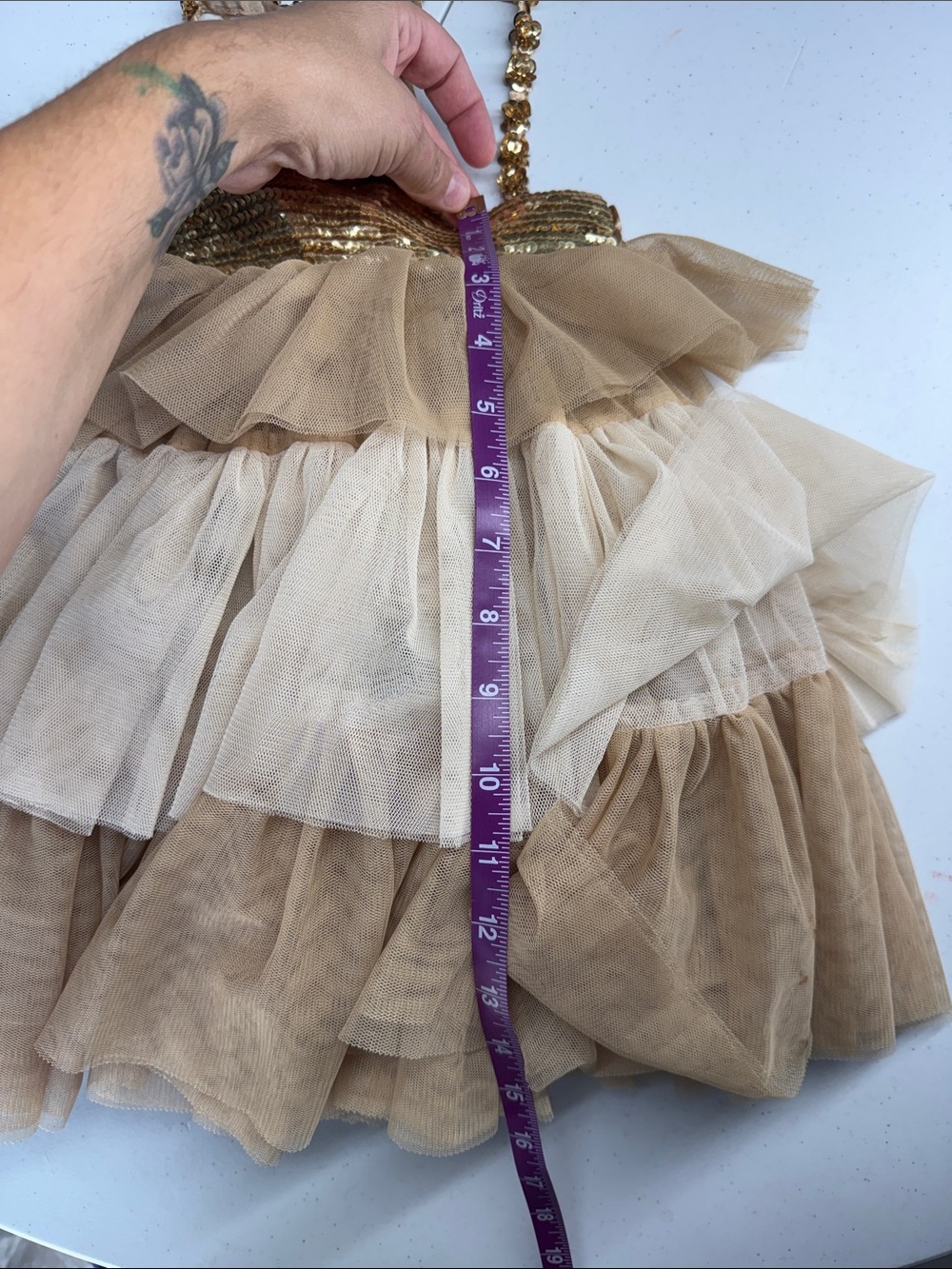 Formal golden kids dress #D20 - Picture 5 of 5